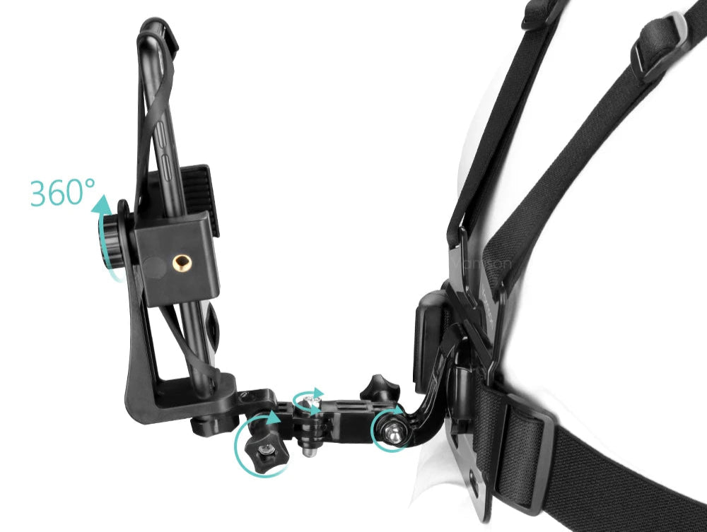 Vamson 360° Rotatable Chest Strap Phone Mount for iPhone & Samsung
